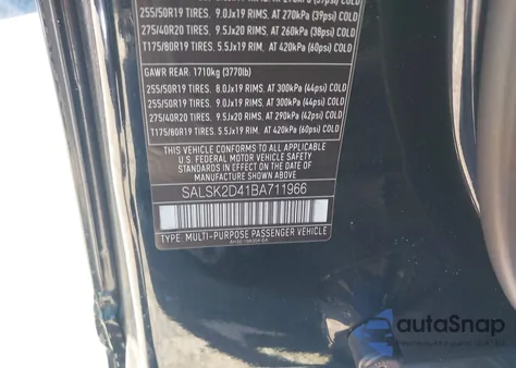 2011 Land Rover Range Rover Sport Hse из США, поврежденный, VIN SALSK2D41BA711966